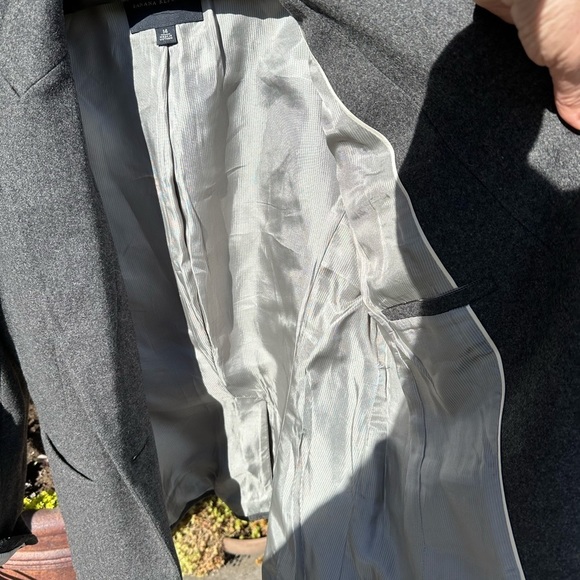 14 Banana Republic grey wool blazer w 1 front button & 3 outside pockets EUC - Picture 7 of 12